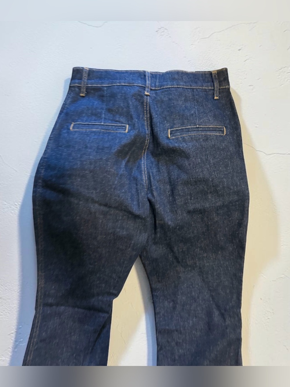 Pilcro Dark Indigo Flared Wide-Leg Jeans - Picture 3 of 5